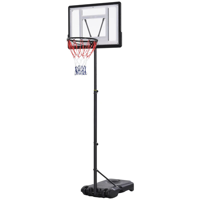 HOMCOM 1.55-2.1m Basketball Hoop and Stand with Fillable Base, Wheels