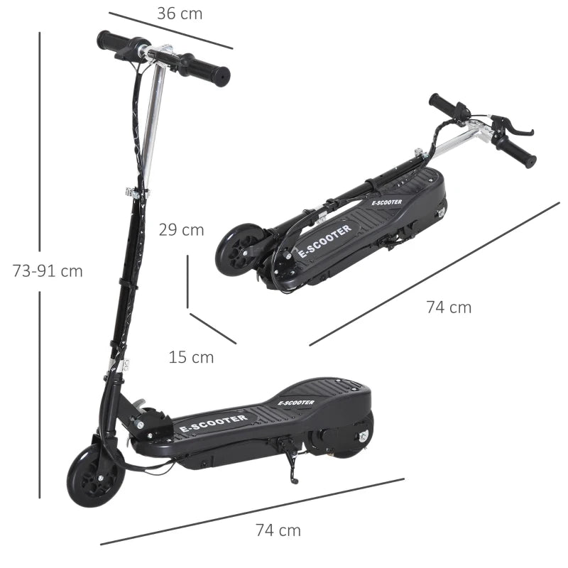 HOMCOM Folding Electric Kids Scooter Ride on Age 7-14, Red, Black and Blue