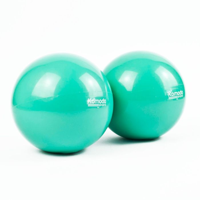 Green/ grey Weighted Toning Balls - 2x 0.5kg - 1.5kg