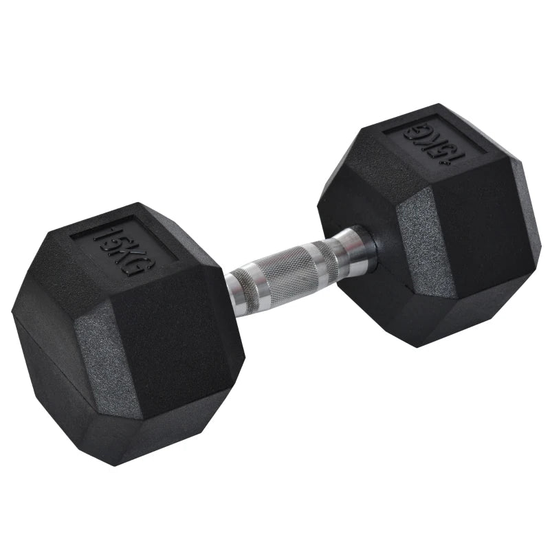 HOMCOM 2x 4kg - 20kg Hex Dumbbells Set Rubber Hex