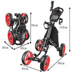 Foldable 4 Wheels Golf Trolley