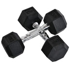 HOMCOM 2x 4kg - 20kg Hex Dumbbells Set Rubber Hex