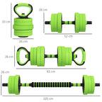 SPORTNOW 20kg - 40kg Four-In-One Adjustable Weight Dumbbells Set, Barbell, Kettlebell, Push Up Stand