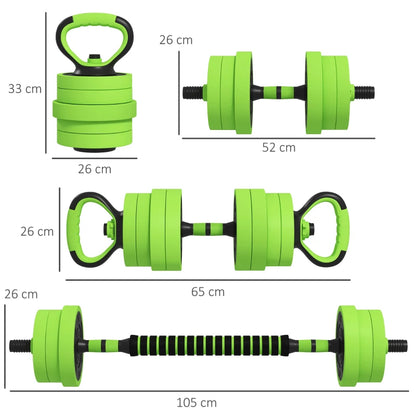 SPORTNOW 20kg - 40kg Four-In-One Adjustable Weight Dumbbells Set, Barbell, Kettlebell, Push Up Stand