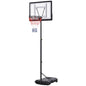 HOMCOM 1.55-2.1m Basketball Hoop and Stand with Fillable Base, Wheels