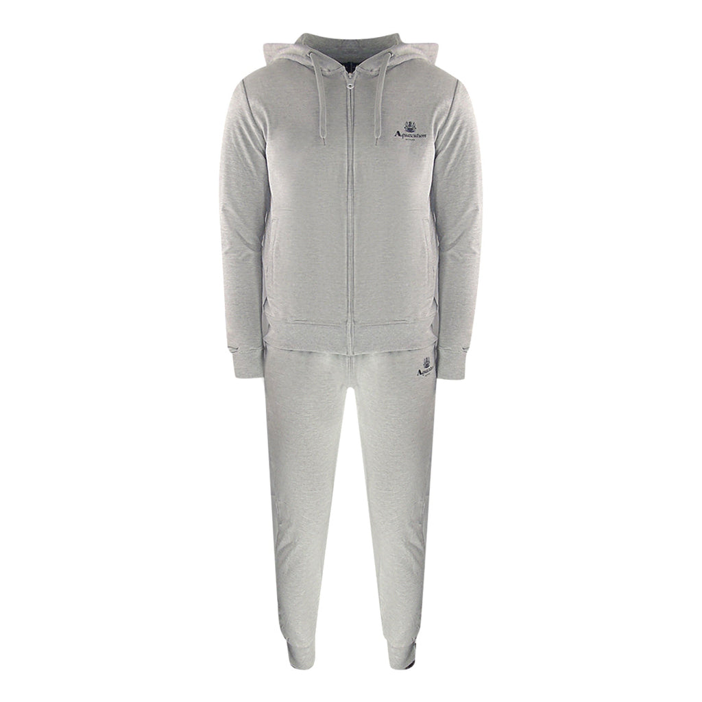 Aquascutum Grey Zip Hoodie And Track Pants Set Male