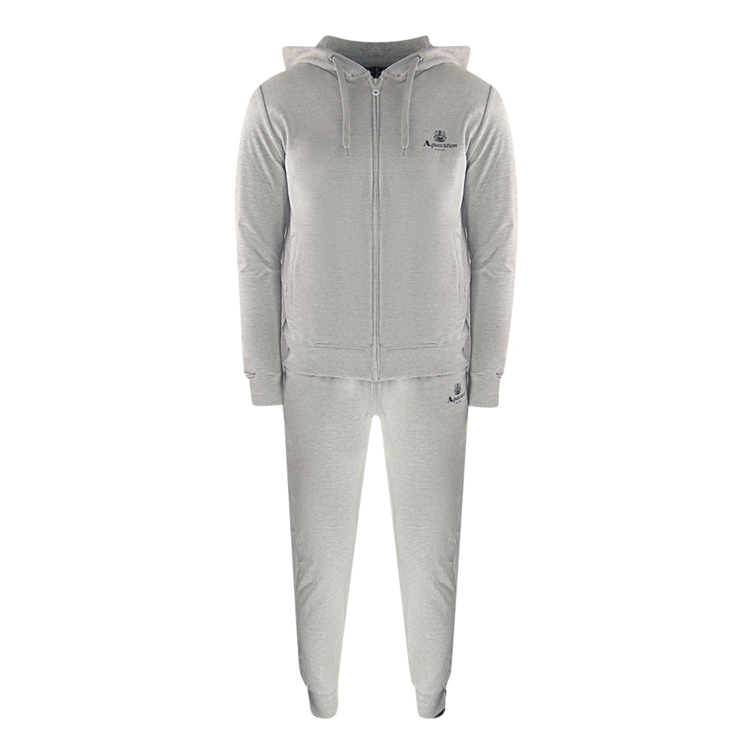 Aquascutum Grey Zip Hoodie And Track Pants Set Male