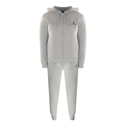 Aquascutum Grey Zip Hoodie And Track Pants Set Male