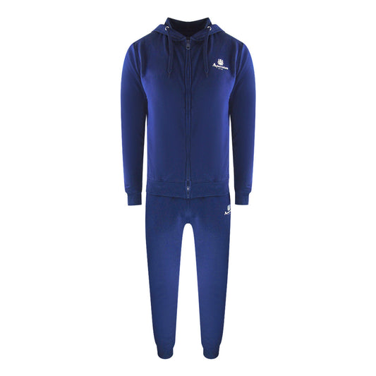 Aquascutum Navy Blue Zip Hoodie And Track Pants Set Male