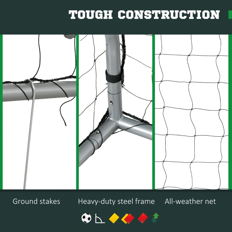 SPORTNOW 6ft x 2ft, 8 x 5ft and 10ft x 6.5ft Football Goals