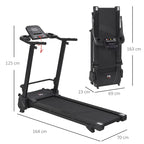 HOMCOM 2.5HP 14Km/h Manual Incline Electric Running Machine with MP3 and USB