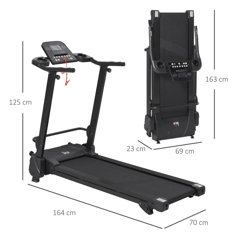 HOMCOM 2.5HP 14Km/h Manual Incline Electric Running Machine with MP3 and USB