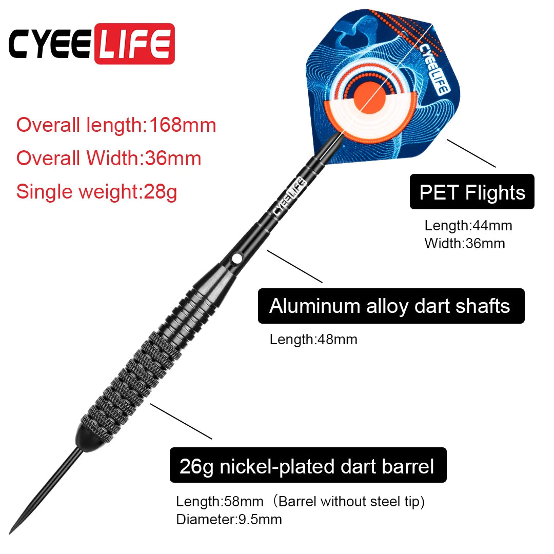 CyeeLife 26 Gram Darts steel tip with Dart bag