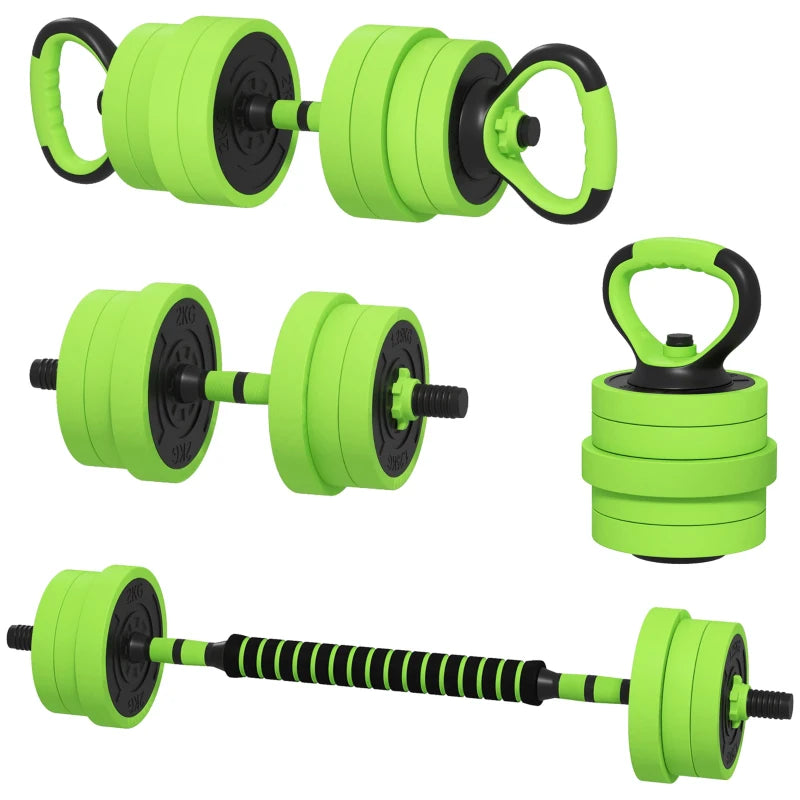 SPORTNOW 20kg - 40kg Four-In-One Adjustable Weight Dumbbells Set, Barbell, Kettlebell, Push Up Stand