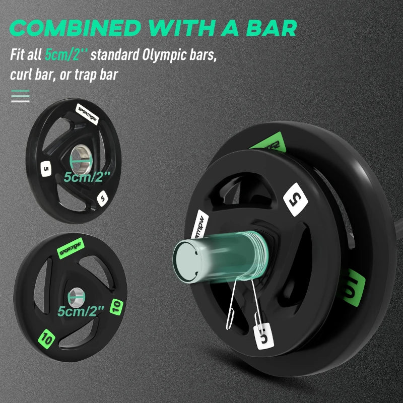 SPORTNOW Olympic EZ Curl Bar with 30kg and 50g Weight