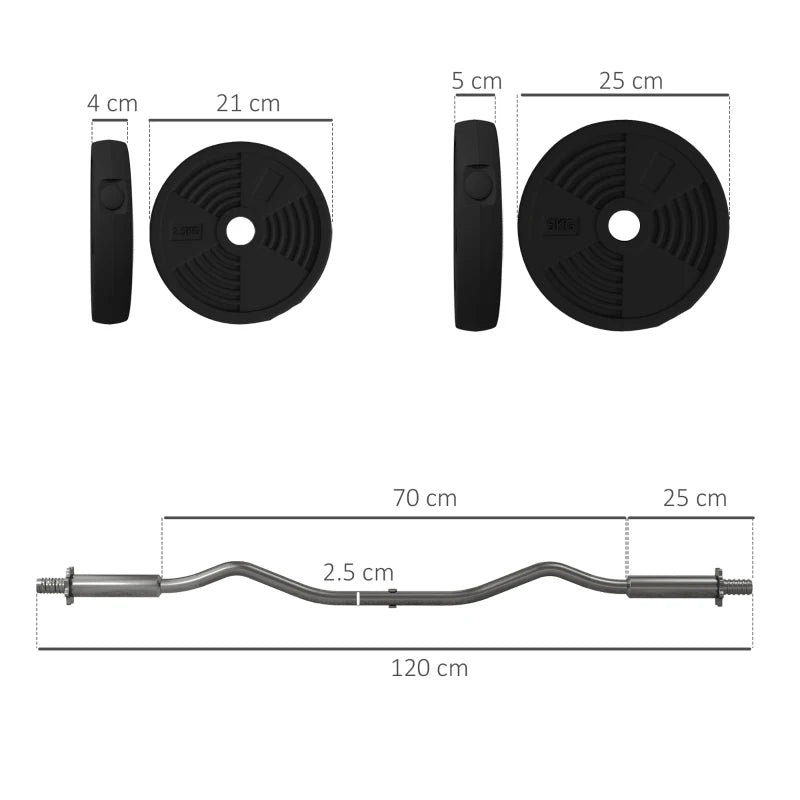 SPORTNOW 25kg Barbell Set