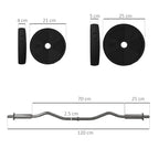 SPORTNOW 25kg Barbell Set
