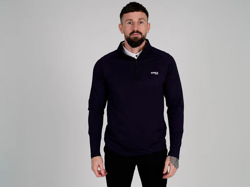 Long Sleeve 1/4 Zip Black Golf Top