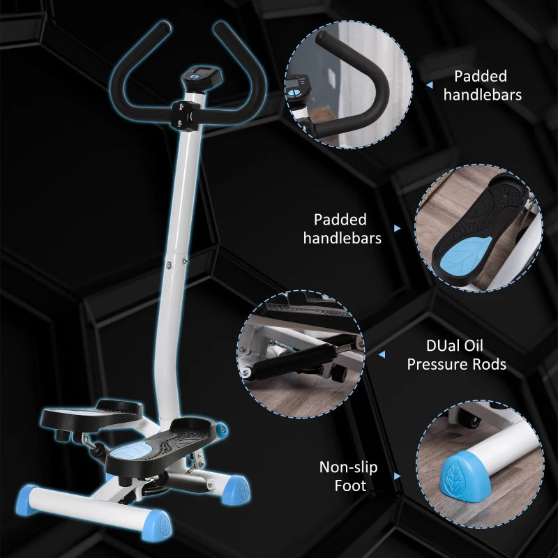 HOMCOM Twister Stepper Height Adjustable Step Machine, with LCD Screen