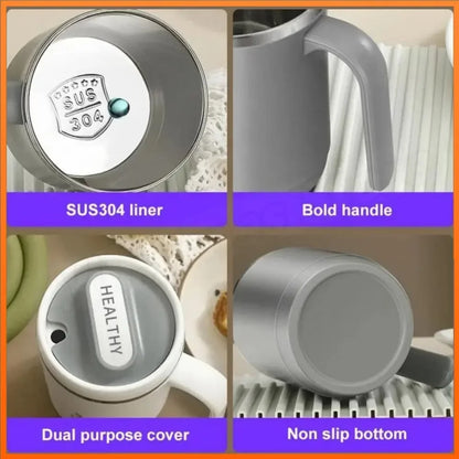 500ML Carry Mug Lid Thermal Mug with Straw