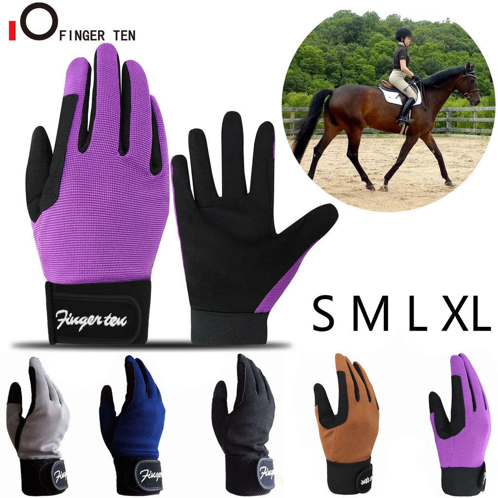 Kids Durable Long Riding Horse Gloves Equestrian