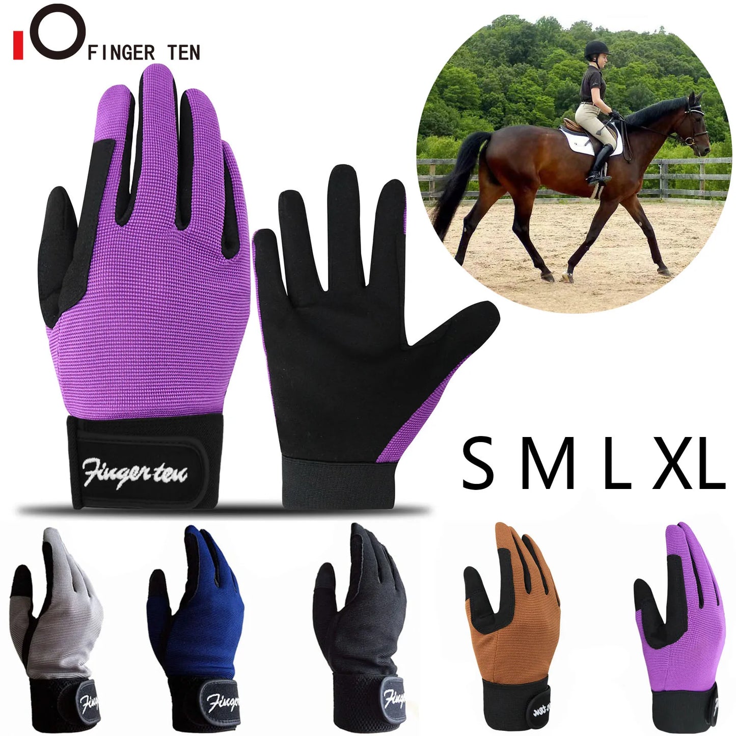 Kids Durable Long Riding Horse Gloves Equestrian