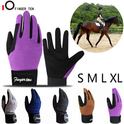 Kids Durable Long Riding Horse Gloves Equestrian