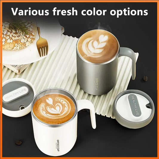 500ML Carry Mug Lid Thermal Mug with Straw