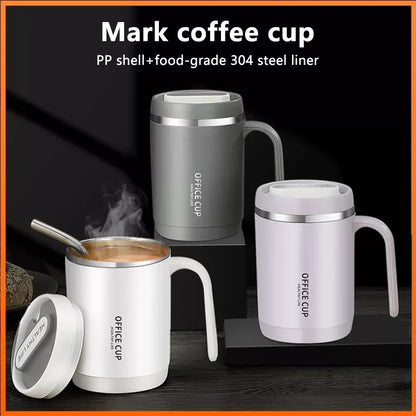500ML Carry Mug Lid Thermal Mug with Straw