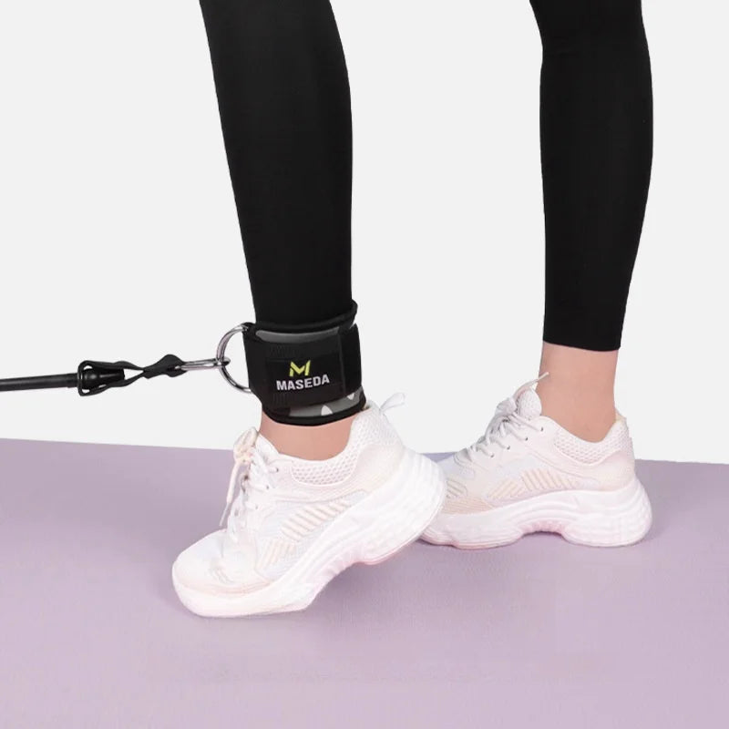 Fitness Ankle Straps Adjustable D-Ring Support Cuffs