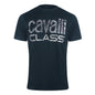 Cavalli Class Bold Zebra Print Navy Blue T-Shirt