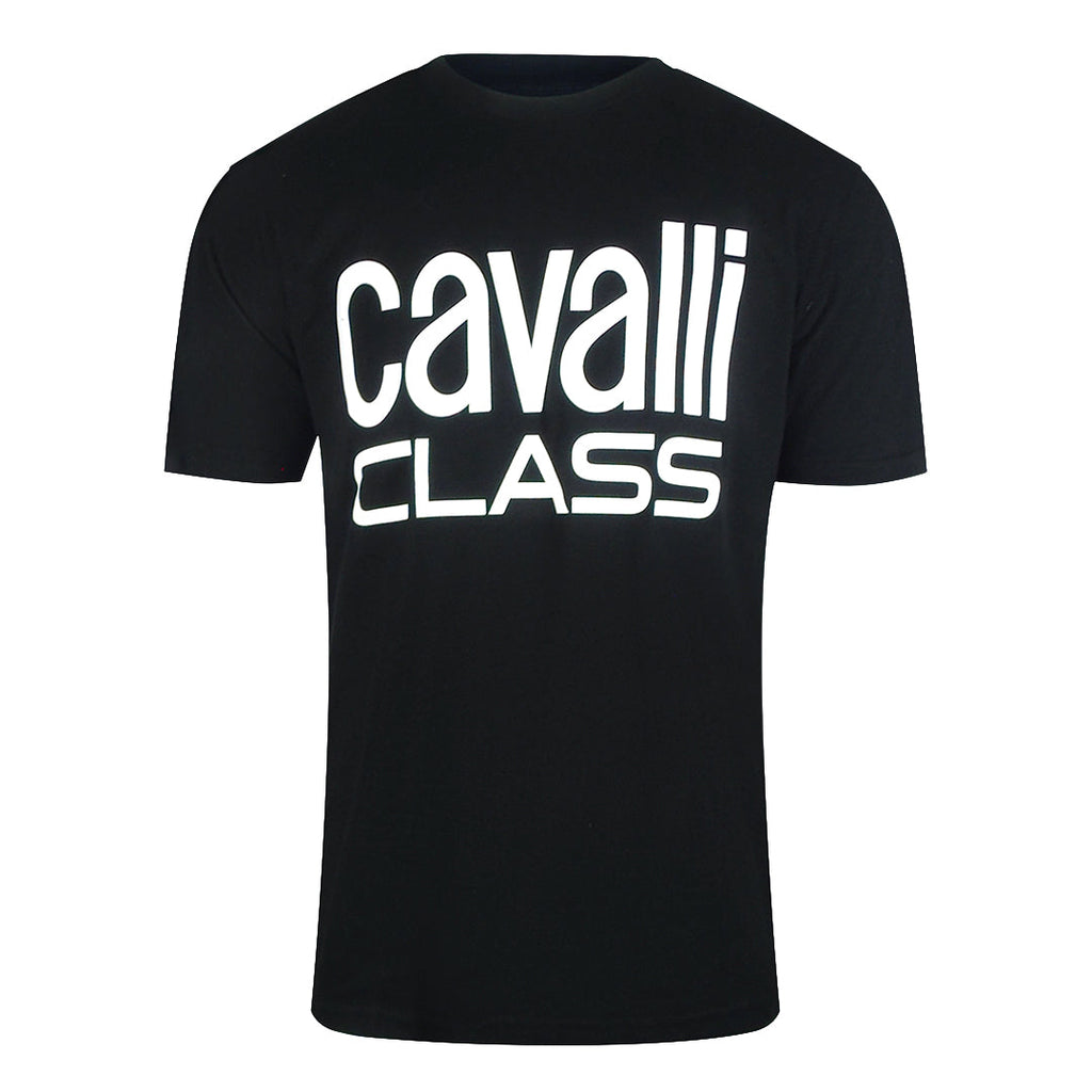 Cavalli Class Bold Brand Black T-Shirt