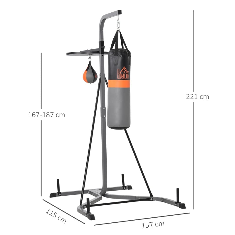 HOMCOM Freestanding Boxing Punch Bag & Speed Ball Station