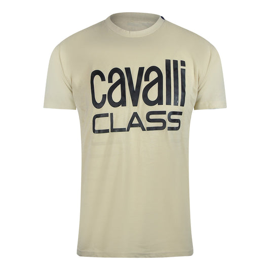 Cavalli Class Bold Logo Beige Sand T-Shirt