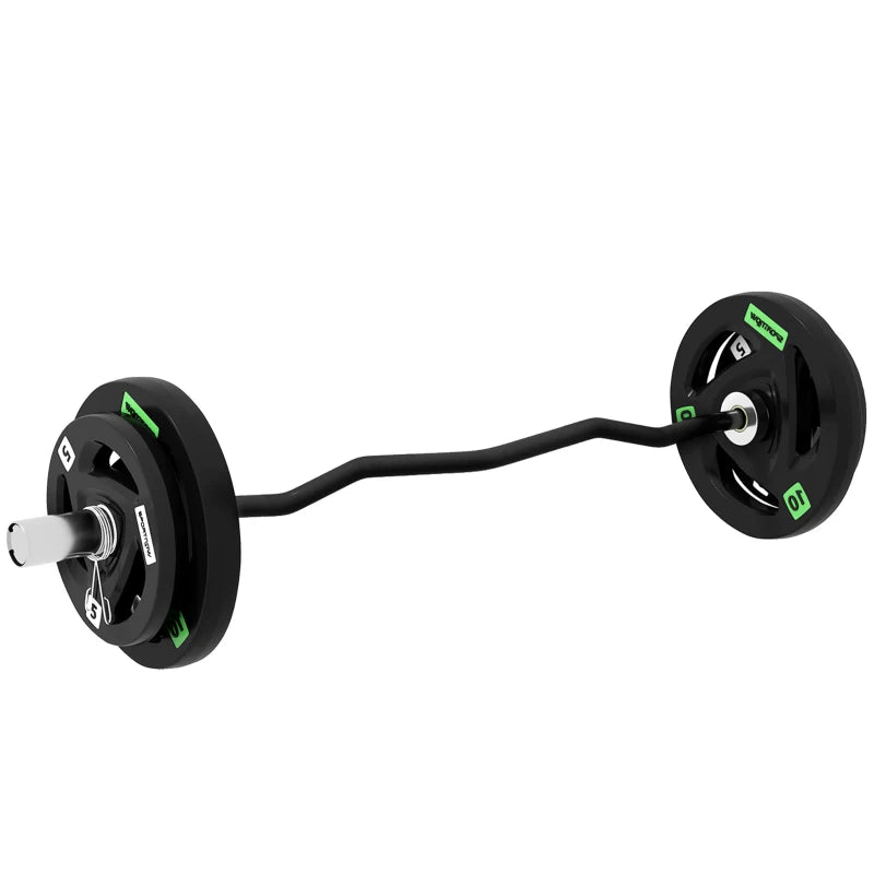 SPORTNOW Olympic EZ Curl Bar with 30kg and 50g Weight