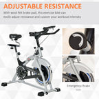 HOMCOM Indoor Cycling Exercise Bike Quiet Drive, 15KG Flywheel
