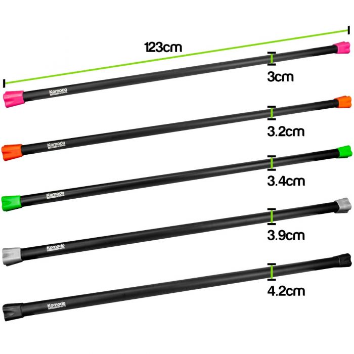 Aerobic Weighted Exercise Bar - Set of 5