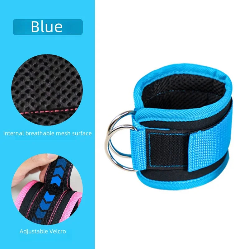 Fitness Ankle Straps Adjustable D-Ring Support Cuffs