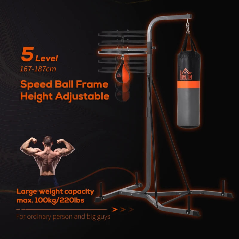 HOMCOM Freestanding Boxing Punch Bag & Speed Ball Station