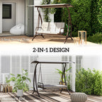 Outsunny Convertible Three-Seater Swing Bed
