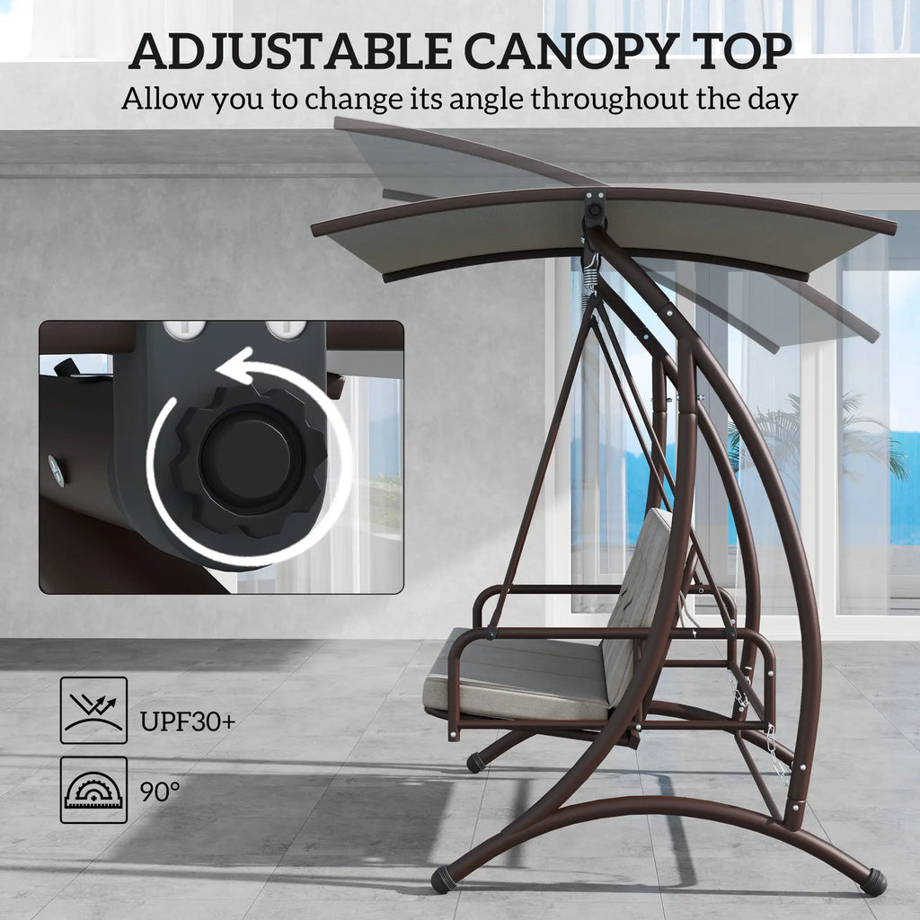 Outsunny Convertible Three-Seater Swing Bed