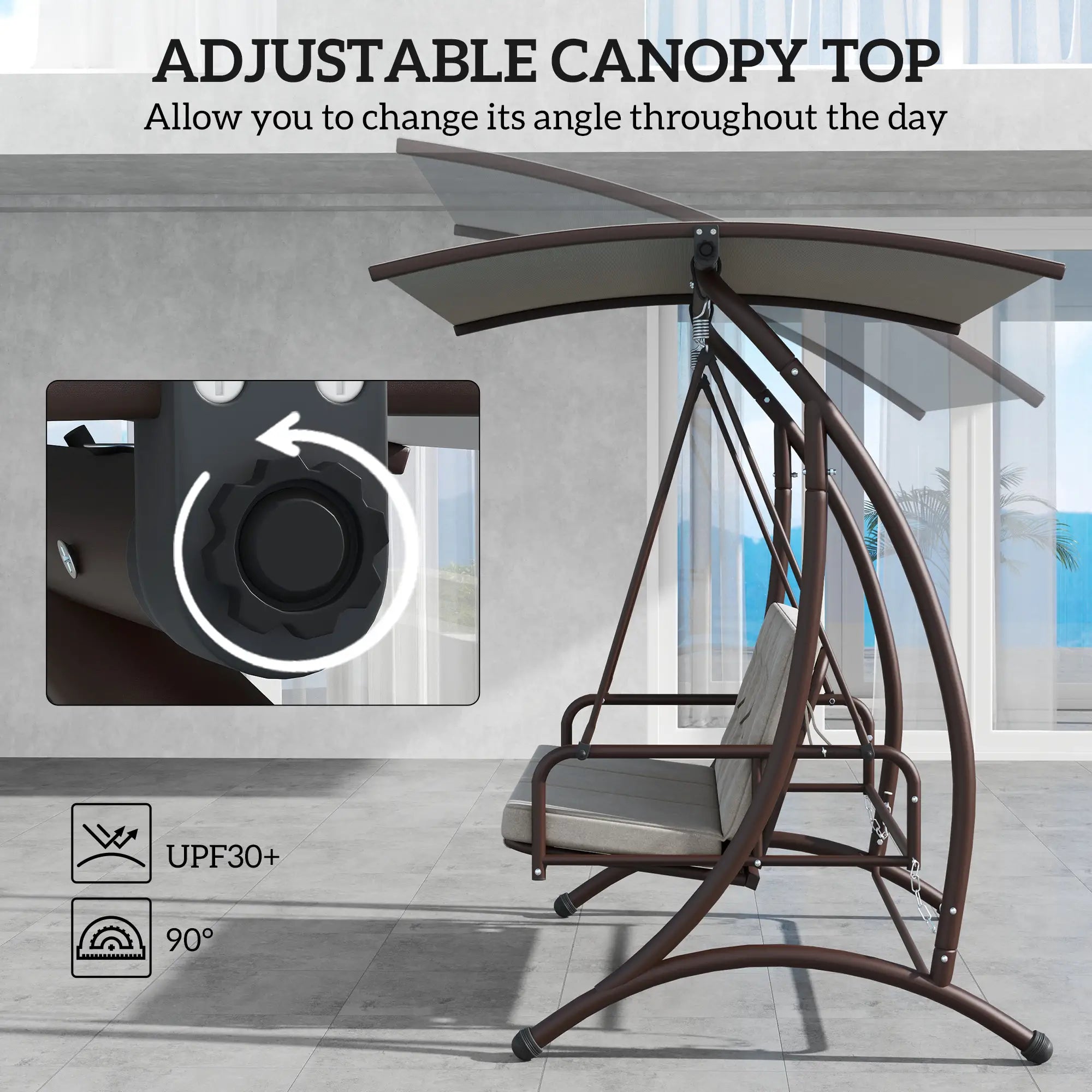 Outsunny Convertible Three-Seater Swing Bed
