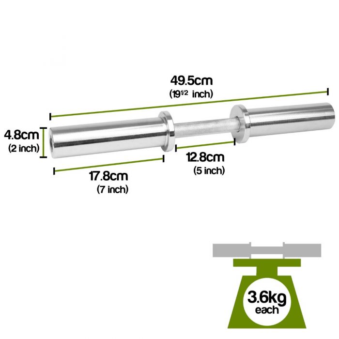Komodo 2 Inch Olympic Dumbell Bars
