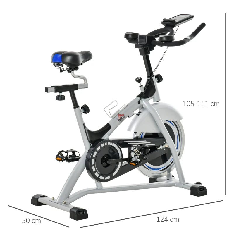 HOMCOM Indoor Cycling Exercise Bike Quiet Drive, 15KG Flywheel