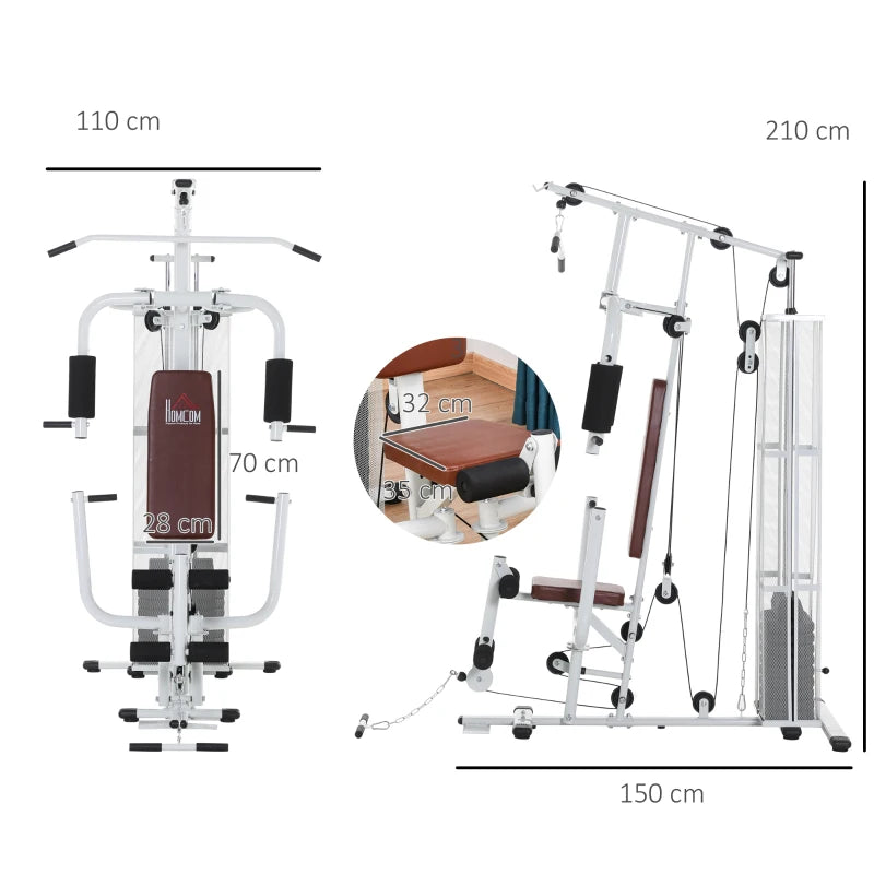 HOMCOM Multifunction Home Gym in Black or White