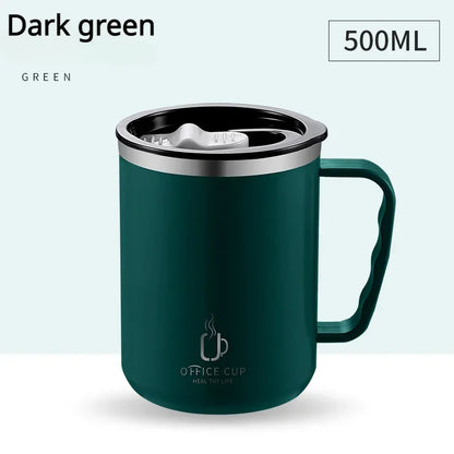 500ML Carry Mug Lid Thermal Mug with Straw