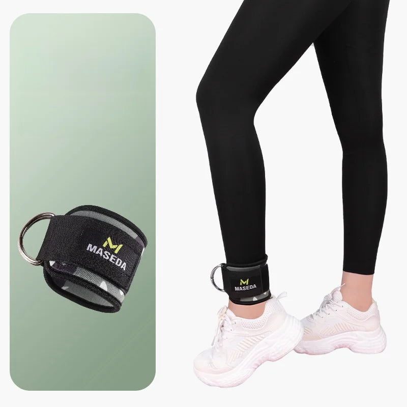 Fitness Ankle Straps Adjustable D-Ring Support Cuffs