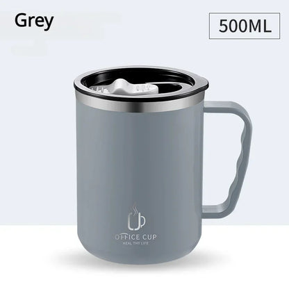 500ML Carry Mug Lid Thermal Mug with Straw