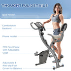 HOMCOM 2-in-1 Foldable Exercise Bike with Pulse Sensor LCD Display,