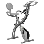 HOMCOM 2-in-1 Foldable Exercise Bike with Pulse Sensor LCD Display,